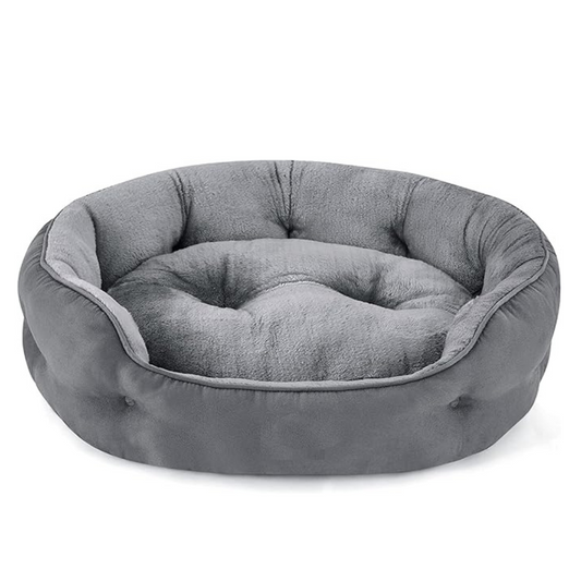 Polyester Oval Pet Bed For Cat & Small Breed Puppies - Machine Washable & Reversible