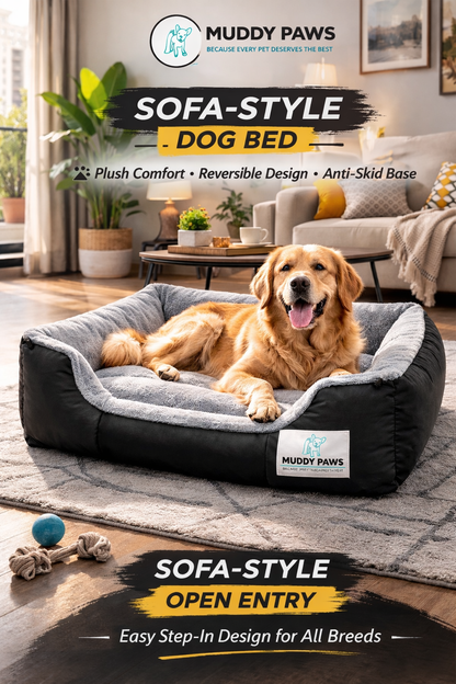 Ultra Soft Orthopedic Dog Bed For Pain-Free Deep Comfortable Sleep (Reversible)