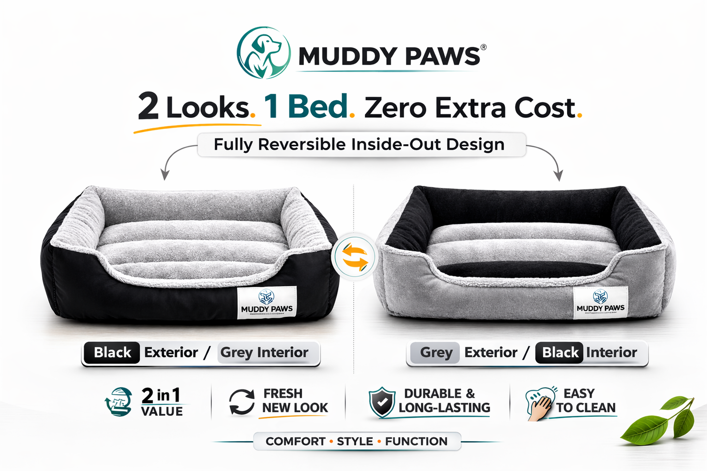 Ultra Soft Orthopedic Dog Bed For Pain-Free Deep Comfortable Sleep (Reversible)