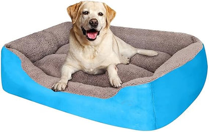 Luxury Bed for Dog - 100% Polyfill Cotton, Washable Cover, Anti Slip Base