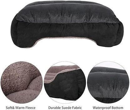 Ultra Soft Polyester Dog Bed Anti-Skid Bottom & Machine Washable (Reversible)