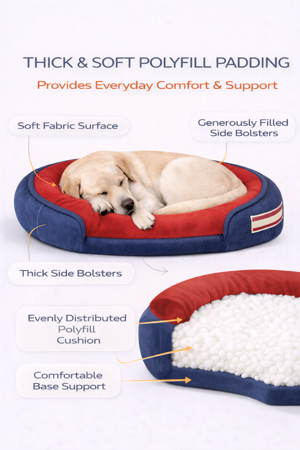 Super Soft Bed for Dog, Anti-Skid Bottom & Machine Washable