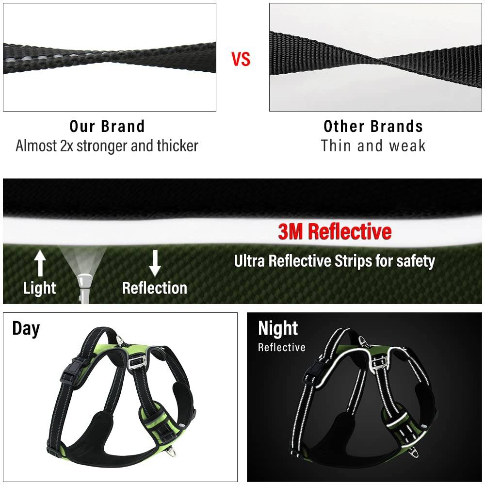 3M Reflective No Pull Dog Harness | Neon Green