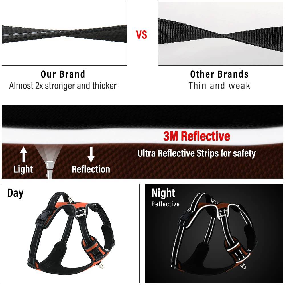 3M Reflective No Pull Dog Harness | Neon Orange